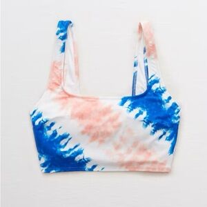 Aerie Scoop Neck Tie Dye Bikini in ‘Sapphire Mist.’